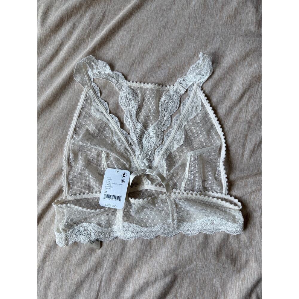 free people midweek longline lace bralette in white alyssum women size x-small - Picture 5 of 8